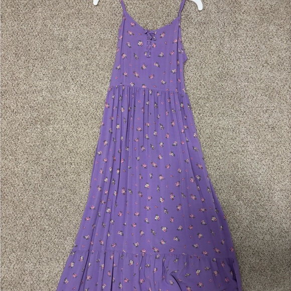 Girl’s Purple Floral Maxi Dress - Picture 7 of 8